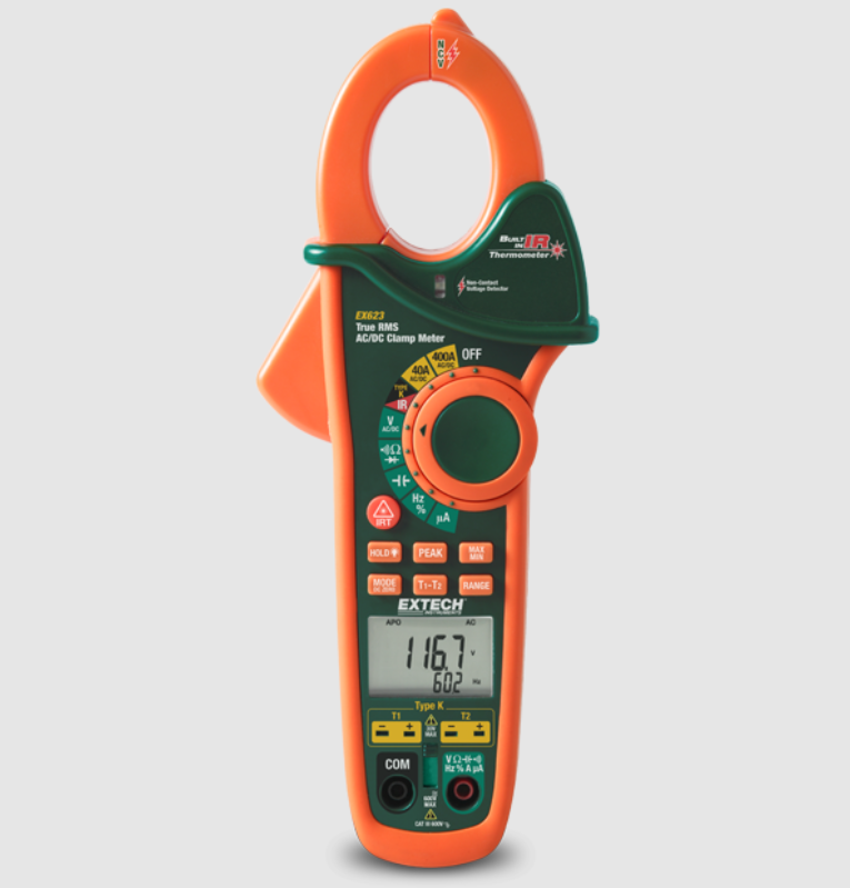 400A Dual Input AC/DC Clamp Meter, NCV, IR Thermometer