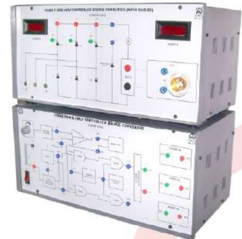 Three Phase Half Controlled Bridge Converter with R&RL Load